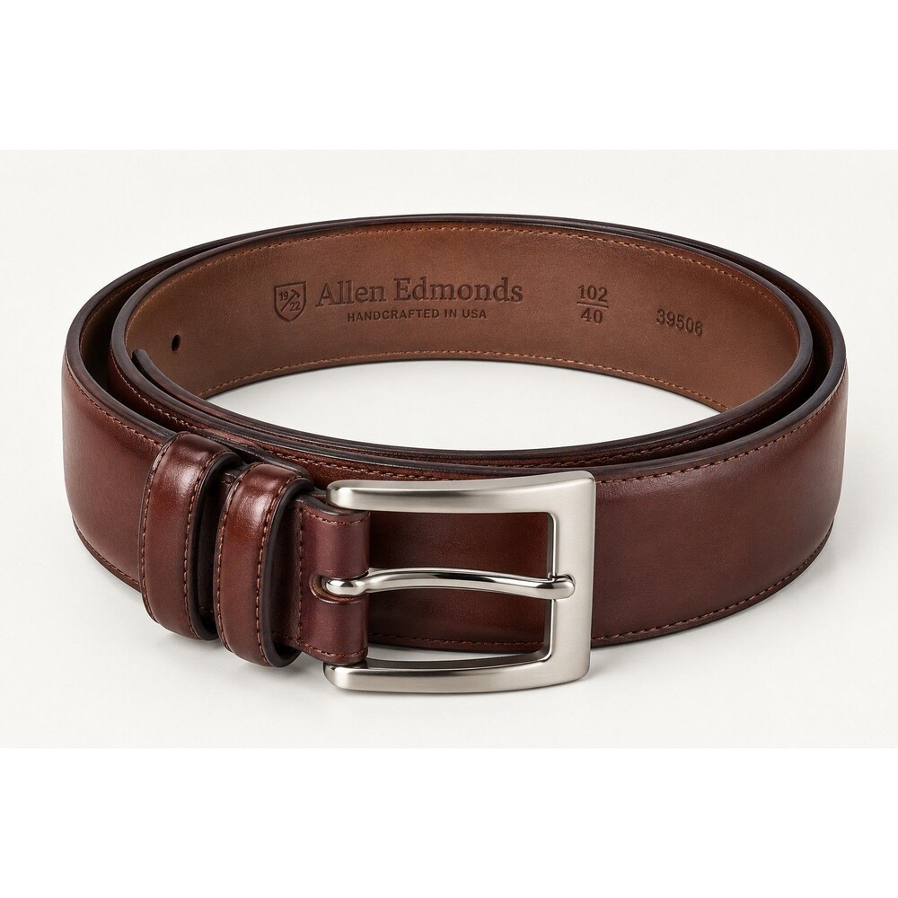 Allen Edmonds Wide Basic Dress Belt Chili Leather Men’s 40 39506 Made USA